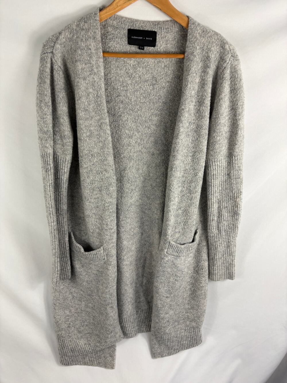 Alexander + David Grey Longline Knit Cardigan Size s/m
